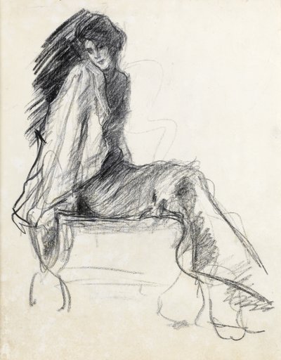 Study in Profile of Seated Woman by Albert de Belleroche